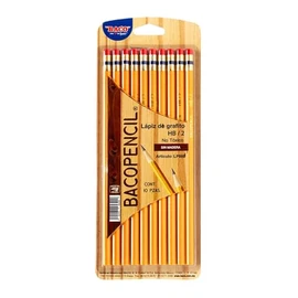 Baco | Lápiz de Grafito Bacopencil HB/2 - Blister con 10 Lápices de Cuerpo Amarillo