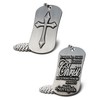 Shields of Strength Antique Finish Dog Tag with Cross Necklace