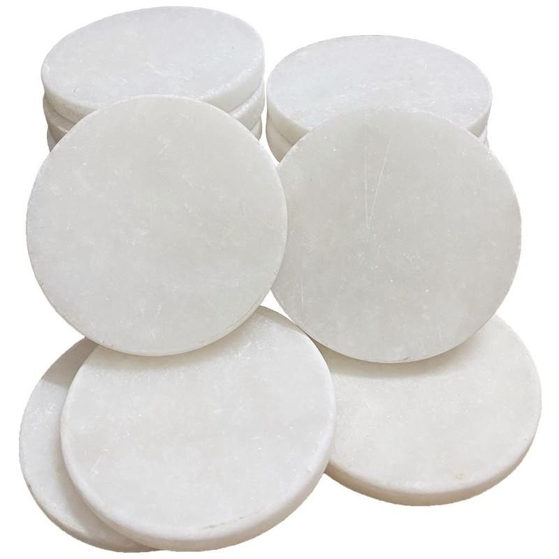juexiyarticle White Stones for Painting, Round Stone Disc, Smooth Flat