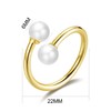 Philip Jones Gold Plated Adjustable Double Pearl Ring