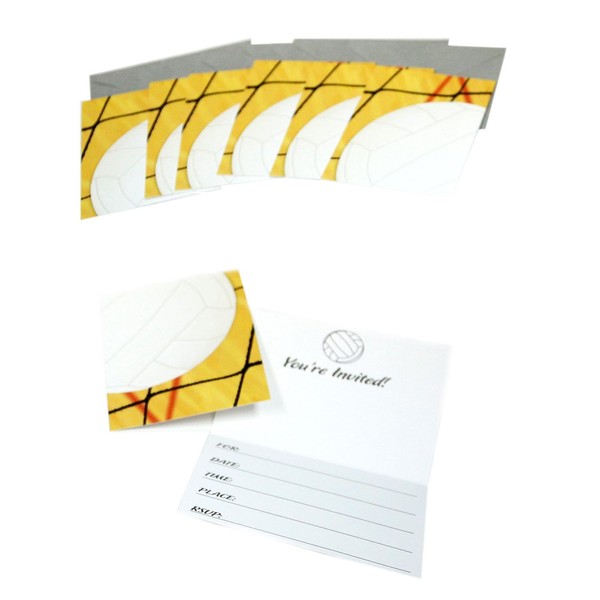 Volleyball Party Invitations and Envelopes, 8 Pack, Volleyball Side Out Collection by Havercamp