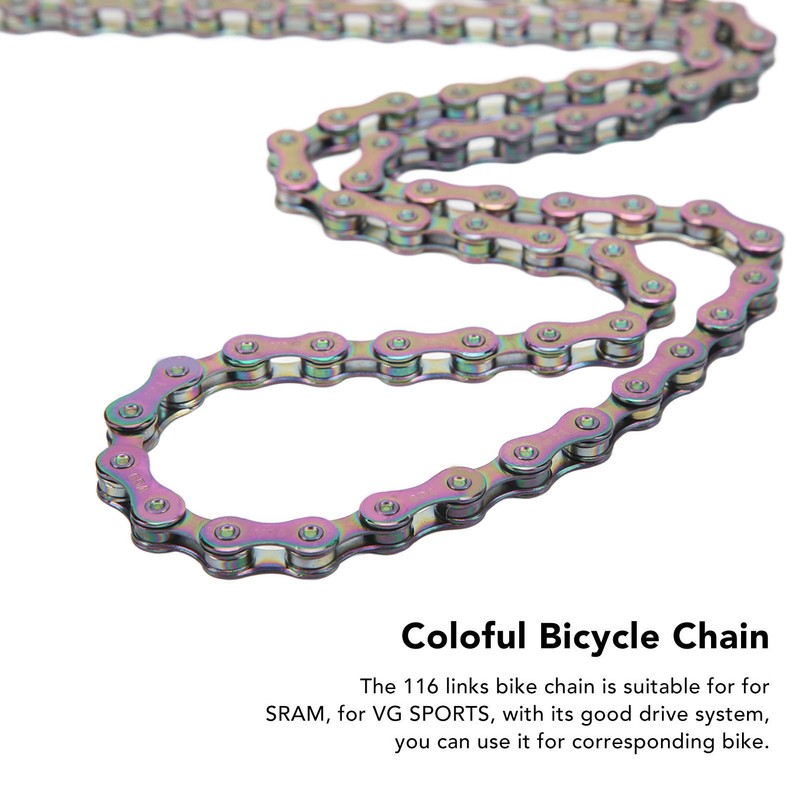 Bicycle Chain High Carbon Steel Colorful 116 Links 9 Speed
