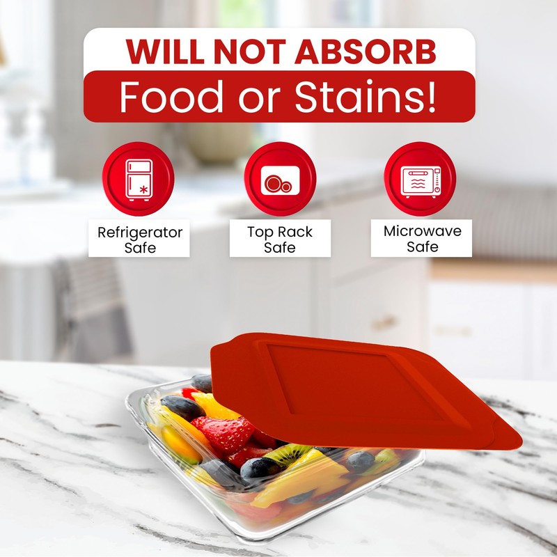 MRX Solutions Replacement Lid Cover for Pyrex 2-QT 8"x8"Glass Baking