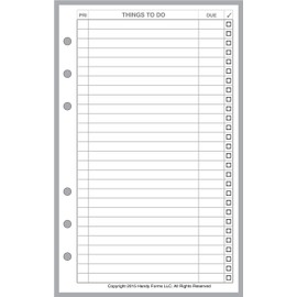 Compact Size To Do List Planner Insert,Sized and Punched for Franklin Covey Compact Notebook (4.25" x 6.75")