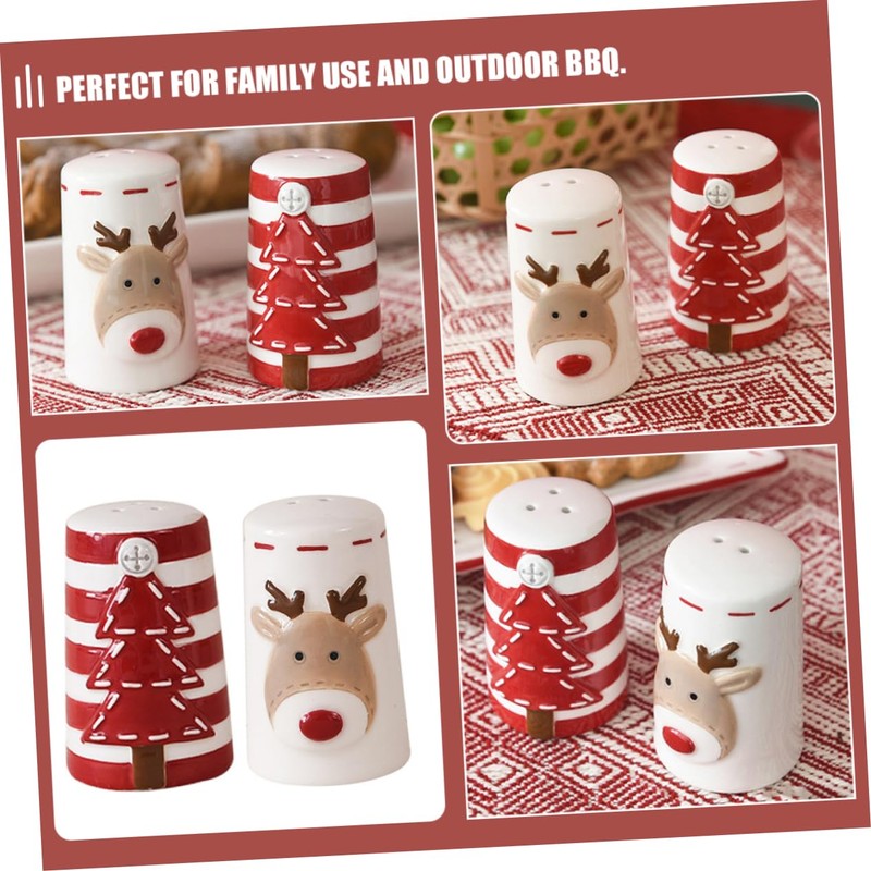 Mikinona Small Salt Pepper Shaker Set Ceramic Jar Seasoning Salt