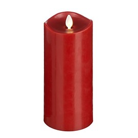 Ganz LuxuryLite Home Decor Flameless LED Wax Pillar Candle 3 x 8- Red
