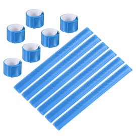 PATIKIL Reflective Slap Bands, 12 Pcs Reflector Band Snap Bracelet Armbands High Visibility Safety Reflectors Wrist Strap Strips for Night Jogging Cycling Running Hiking, Light Blue