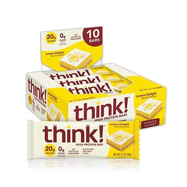 think! (thinkThin) High Protein Bars , 20g Protein, 0g Sugar,