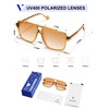 VANLINKER Polarized Trendy Oversized Square Aviator Sunglasses for Women Men