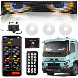 52x7.48Inch Devil Eyes for Windshield, LED Eyes Lights for Truck, Dynamic Digital Scrolling LED Display, App Control and Remote Control, LED Lights for Business Shop Bar (Large Size for Cars/Trucks)