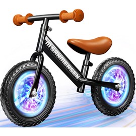 Colorful Lighting Toddler Balance Bike 2 3 Year Old,Balance Bike with Adjustable Handlebar&Seat,Age 24 Months to 5 Years Old,12Inch Lightweight Steady Balancing Bike,Birthday Gift for 2 3 4 5 Kids Boy