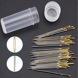 NITAIUN 60 Pcs Cross Stitch Large Eye Blunt Needles Embroidery Hand Needles Hand Sewing Stainless Steel Yarn Knitting Needles Sewing Big Eye Darning Needles 3 Sizes 1.57'' 1.46'' 1.34'' (about 60 pcs)