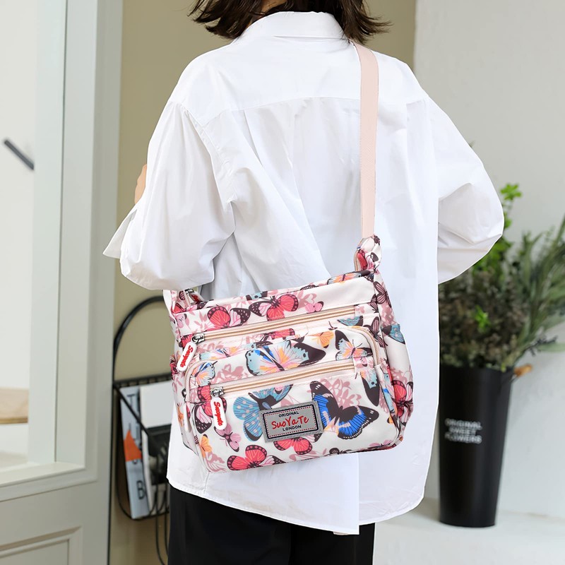 LassZone Women's Crossbody Bag Multi-Pocket Ladies Travel Purse Totes Handbag