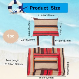 GORGECRAFT Cotton Beach Chair Replacement Canvas Red/Yellow Striped Pattern Chair Oxford Fabric Lounge Chair Fabric Reclining Chair Replacement with Cushion for Garden Patio