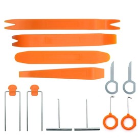 JZK 12 x Car Radio Audio Stereo Disassembly Lever Tool Set Trim Wedges Removal Tool Kit for Car Interior Dashboard Door Panel and Plates, Orange