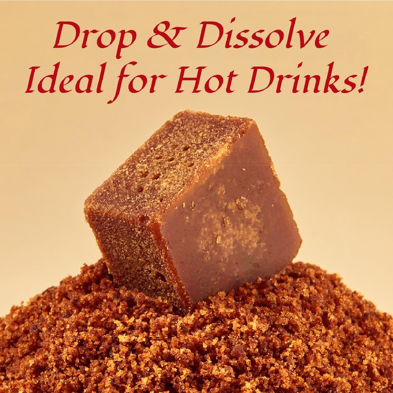 Brown Sugar Cubes, 250g/8.82oz Handmade Ancient Black Sugar, Deep Molasses
