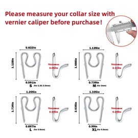 TIPIPARK 6 Pack Extra Links Prong Collar for Dog- Replacement 2.5mm Stainless Steel Pinch Collar for Dogs Links Extra Training Collar Links Fit Thickness Measure