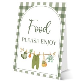 Locally Grown Baby Shower Tabletop Sign, Food Please Enjoy, Include One 8×11 Sign with holder, Farmers Market Gender Reveal Party Decoration Supplies - FL109