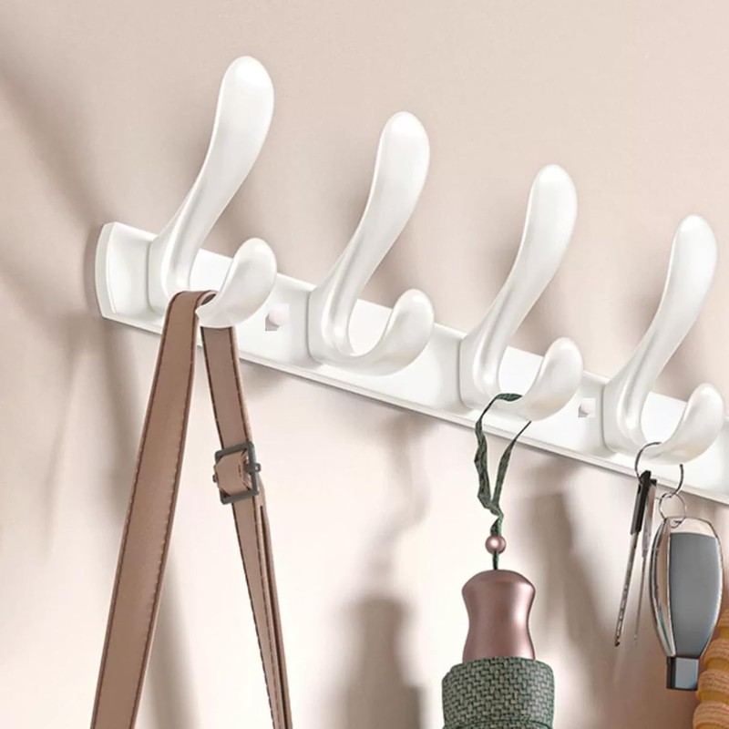 YUET 4 Door Hook Coat Bathroom Towel Hooks Wall Mounted