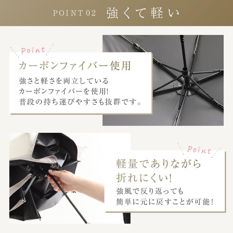 Parasol, Full Blackout Folding Umbrella, 100% Light Shielding Tested by
