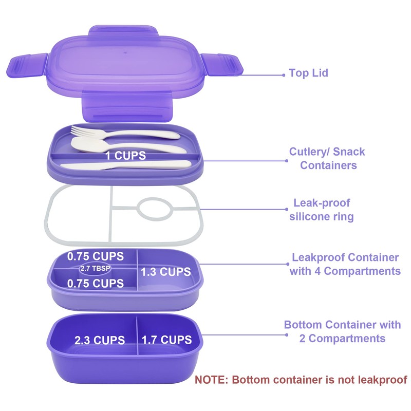 JBGOYON® Bento Lunch Box with Bag - All-in-One Stackable Lunch