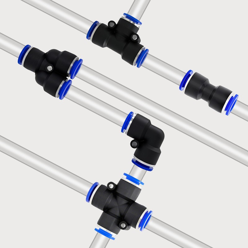 Brintek 100PCS Push to Connect Fittings Pneumatic Air Line 4