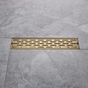 DEOKXZ Linear Shower Drain 12 Inch Brushed Gold,Rectangular Shower Drain