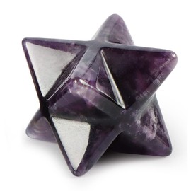 Artistone Amethyst Merkaba Star Crystal 1 Inch Carved Gemstone Crystals Protection Sacred Meditation Energy Healing Reiki Chakra Stone, Pocket Eight-Pointed Stars