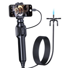 Hopefox Articulating Borescope Camera with Lights,1080P Two-Way Endoscope Camera with 0.3inch Lens,Industrial Automotive Inspection Camera Compatible with Android/iOS Phone (39inch/1m)