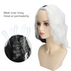 Black and White Short Wavy Wig Women Cosplay Party Shoulder