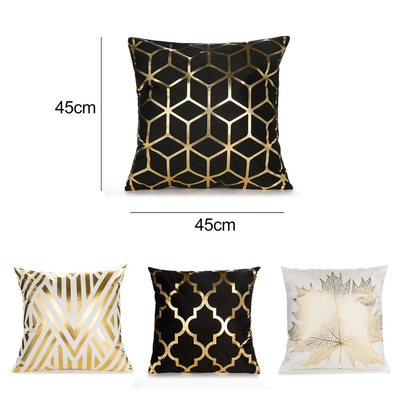 outret Set of 4 Throw Pillow Covers,Geometric Square Cushion Covers