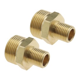 The Lord of the Tools 2PCS Pressure Washer Adapter M22x1.5 Male Thread to G1/4 Inch Male Nipple Plug Brass Coupling Reducer Hose Joining Connection Adapter Connector for Hose