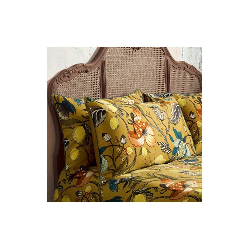 EW by Edinburgh Weavers Morton Pillowcase Pair,Ochre,50 x 75cm