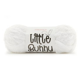 Premier Yarns Little Bunny Yarn, Bulky Weight Plush Knitting and Crocheting Yarn, 100% Polyester, White, 3.5 oz, 109 yards