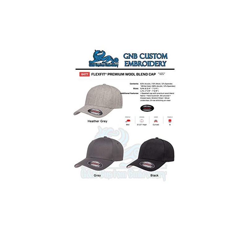 Custom Embroidered Racing Flex Baseball Cap. Your Racing Logo or