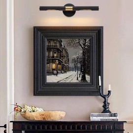 BAODEN Modern Picture Light 19 inches Brushed Brass Gold Black Wall Sconce with Knurled Texture Cylinder Metal Shades Rotatable 360°Indoor Wall Lighting Fixture for Bathroom Vanity Lights Bedroom