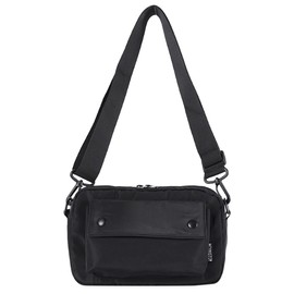Aquamie Mini Shoulder Nylon Bag Crossbody Smartphone Pochette Sacoche Horizontal, Black