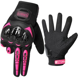 LVNRIDS Motorcycle Gloves with Touchscreen Men and Women Racing Gloves for Motocross BMX ATV MTB Riding Cycling Pink M