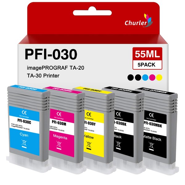 PFI-030 Ink Cartridge 55-ml Set Compatible PFI-030MBK PFI-030BK PFI-030C PFI-030M