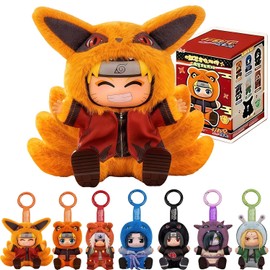 Naruto Shippuden × Cute Beasts Sitting Party Series Figure Blind Box, Collectible Ornament, Cartoon Theme, Multicolor （Random 1pc