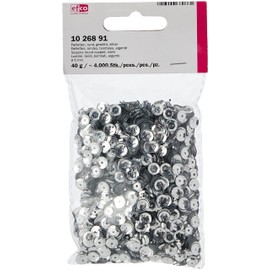 Efco 1026891 Sequins Round Cupped ø 6 mm 40 g / ~ 4.000 pcs. Silver