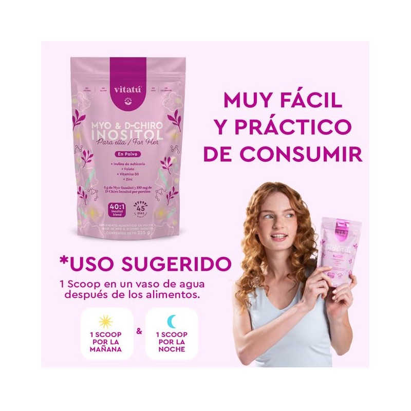 Vitatú Myo Inositol Chiro Mezcla Folato Vitamina Zinc Suplemento Alimenticio