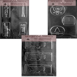 MOLDS AND THINGS Statue of Liberty Bar Chocolate Candy Mold, USA, New York Theme Chocolate Candy Mold, Clear Plastic Rectangular Prism Mold, 43 ml Capacity