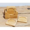 TAKEMI TM-CT6 Coasters with Storage Case, Natural Material, Set of