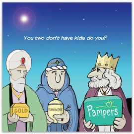 Twizler Merry Christmas Card with Three Wise Men - Happy Christmas Card - Xmas Card - Funny Christmas Card - Womens Christmas Card - Mens Christmas Card - Female Christmas Card - Male Christmas Card