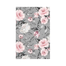 Pink Gray Flower Rose Blossom 1 Gang Blank Outlet Wall Plates No Device Light Switch Cover Switchplate Electrical Decorative Faceplate Bedroom Decorate