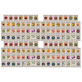 Set of 124 Premium Variety Flower Seed Packets - Heirloom Non-GMO and Proudly Sourced in The USA (124)