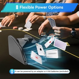 Automatic Electronic Card Shuffler, 1-2 Deck Automatic Card Shuffler Professional Electric Poker Shuffler Rotating Card Dealer Machine for Bridge or Poker-sized Playing Cards in Home Party Game