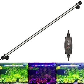 REIRQIE Submersible Aquarium Light Underwater Fish Tank Light with Timer Auto On/Off, LED Aquarium Light Bar 3 Light Modes Dimmer Adjustable Brightness,23.2inch (with Timer&dimmer)