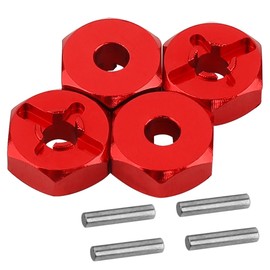 RZXYLRC 5mm Wheel Hex Drive Hub Adaptor with Pins for WLtoys 1/14 144001 RC Car Upgrade Parts (red)